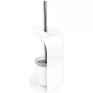 Falra szerelhető WC-kefe tartó, r.m. acél, fehér, INOX