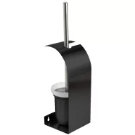 Falra szerelhető WC-kefe tartó, r.m. acél, fekete, INOX
