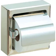   Fali WC-papír tartó  fedővel, fém kerettel, 1 tekercses, r.m. acél, fényes, INOX