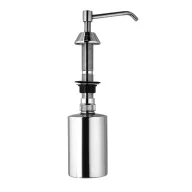   Mosdópultba süllyesztett pumpás szappanadagoló, krómozott fejjel, 0,5L r.m. acél tartállyal, L=150mm hajlított csőrrel