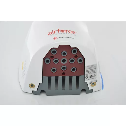 J48-974 WORLD DRYER AIRFORCE antibakteriális kézszárító, alumínium, fehér, 1100 W, 12 mp, 83 dB