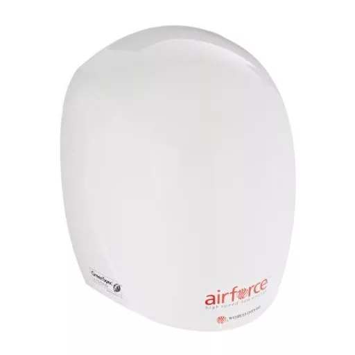 J48-974 WORLD DRYER AIRFORCE antibakteriális kézszárító, alumínium, fehér, 1100 W, 12 mp, 83 dB