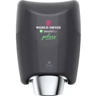   WORLD DRYER SMARTdri Plus okos kézszárító, állítható sebesség és fűtőszál, 400-1200W, 10mp, fekete, K48-162P