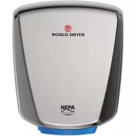   Q-973A2 WORLD DRYER VERDEdri villámgyors kézszárító zajszint csökkentővel, rozsdamentes acél, selyem, 950W, 12mp, 69dB SILENT