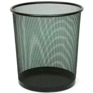   Hulladékgyűjtő, papírkosár, fekete acél fémhálóból, D=240mm-295mm, H=345mm, 19L