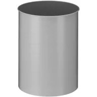  Fedél nélküli kerek hulladékgyűjtő, 30 liter, szinterezett acél, szürke