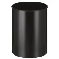   Fedél nélküli kerek hulladékgyűjtő, 30 liter, szinterezett acél, fekete