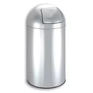   Nyomófedeles hulladékgyűjtő, 50 liter, r.m. acél, fényes