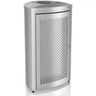   Vandálbiztos extra nagy méretű 130L álló hulladékgyűjtő, H=860mm, zárható, AISI430 r.m. acél, ujjlenyomatmentes