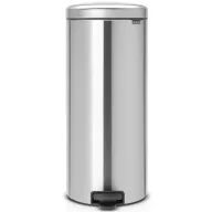   Pedálos szemetes kuka lecsapódásmentes fedővel, belső műanyag tartállyal, H=679mm, D=293mm, 30L, r.m. acél, selyem matt