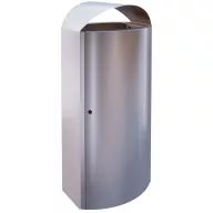   CAPITAL 60832 vandálbiztos kültéri álló hulladékgyűjtő 120L szemeteszsák tartóval, fedeles, 1,5-2mm r.m. acél, selyem