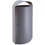   KENDO 65211 extra vandálbiztos kültéri álló kuka 60L fém rekesz, fedeles, 2-4mm acél, graffitiálló felületkezelés, sötétszürke