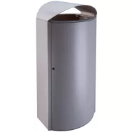   KENDO 65511 extra vandálbiztos kültéri álló kuka 90L fém rekesz, fedeles, 2-4mm acél, graffitiálló felületkezelés, sötétszürke