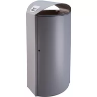   KENDO 65511-8 extra vandálbiztos kültéri álló kuka 85L fém rekesz, 5L hamuzó, fedeles, 2-4mm acél, graffitiálló felület, sötétszürke