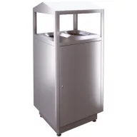   SKYLINE S200D-IL prémium kültéri szelektív szemetes fedővel 2x100L fém rekeszekkel, zárható, önoltó, 1,5mm r.m. acél