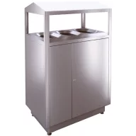   SKYLINE S300D-IL prémium kültéri szelektív szemetes fedővel 3x100L fém rekeszekkel, zárható, önoltó, 1,5mm r.m. acél