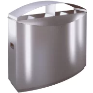   TEMPTATION FF4D kültéri vandálbiztos szelektív kuka fedéllel, 4 állás, 2x55L és 2x60L rekesz, zárható, önoltó, 1,5mm r.m. acél