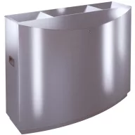   TEMPTATION FFJ3 JUMBO vandálbiztos szelektív hulladékgyűjtő 3 állással, 2x55L és 1x108L rekesz, zárható, önoltó, 1,5mm r.m. acél