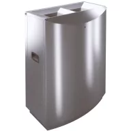   TEMPTATION FFW2 vandálbiztos hulladékgyűjtő falsíkra felfekvő kialakítással, 2x50L belső fém rekesz, zárható, önoltó, 1,5mm r.m. acél