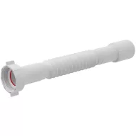   5/4"-os flexibilis műanyag szennyvíz-elvezetőcső, bekötőcső 32/40 mm csatlakozással, kihúzható 390-830 mm hossz, tömítéssel, polipropilén, fehér