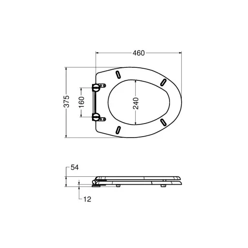 Ergonómikus, kivágás nélküli WC-ülőke fedővel V32, V32P, V80PM, V82 akadálymentes WC-hez
