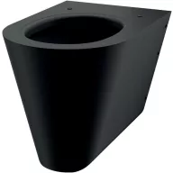   DELABIE vandálbiztos fali WC csésze megerősített hátlappal, 1,5mm r.m. acél, matt fekete Teflon bevonat, DEL110310BK