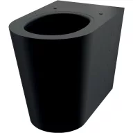   DELABIE vandálbiztos álló WC csésze, alsó és hátsó kifolyású, 1,5mm rozsdamentes acél, matt fekete Teflon bevonat, DEL110300BK