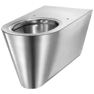  DELABIE vandálbiztos, rozsdamentes acél akadálymentes fali WC-csésze, 700mm kinyúlás, selyem, DEL110710