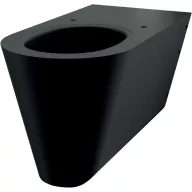   DELABIE vandálbiztos, rozsdamentes acél akadálymentes fali WC-csésze, 700mm kinyúlás, matt fekete Teflon bevonat, DEL110710BK