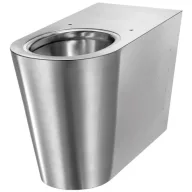   DELABIE vandálbiztos, rozsdamentes acél akadálymentes álló WC-csésze, 700mm kinyúlás, selyem, DEL110700