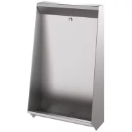   Vandálbiztos piszoár fal, padlón álló, beépített, 1 személyes, r.m. acél, selyem, 1,2 mm falvastagság, 600 mm
