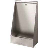   Vandálbiztos piszoár fal, padlón álló, 1 személyes, öblítőfejjel, középső 6/4" leeresztőszeleppel, r.m. acél, selyem, 1,2 mm falvastagság, 600mm