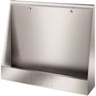   Vandálbiztos piszoár fal, padlón álló, 2 személyes, öblítőfejjel, középső 5/4" leeresztőszeleppel, r.m. acél, selyem, 1,2 mm falvastagság, 1200mm