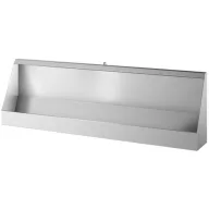   Vandálbiztos piszoár vályú, fali rögzítésű, 3 személyes, r.m. acél, selyem, 1,2 mm falvastagság, 1800 mm