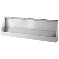   Vandálbiztos piszoár vályú, fali rögzítésű, 4 személyes, r.m. acél, selyem, 1,2 mm falvastagság, 2400 mm