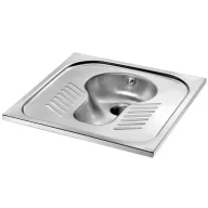   Pottyantós WC csésze rozsdamentes acél szifonnal - Török WC, r.m. acél, 1,2 mm falvastagság