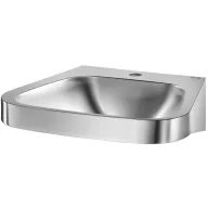  DELABIE FRAJU ergonomikus fali mosdókagyló, 530x470mm, 35mm középső csapfurattal, r.m. acél, selyem