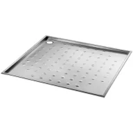   DELABIE vandálbiztos zuhanytálca akadálymentes zuhanyzóba, csúszásmentes 900x900 mm-es felület, r.m. acél, selyem, 1,5 mm falvastagság
