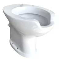   Álló, hátsó kifolyású, elöl kivágott, speciális egészségügyi WC-csésze, kerámia, fehér