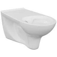   Akadálymentes fali WC hosszított kinyúlással, higiénés nyílás és perem nélkül, hátsó kifolyású, kerámia, fehér, 700 mm