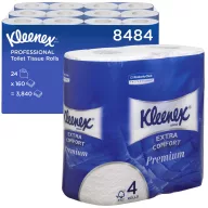   Kleenex kistekercses WC-papír, fehér, 4 rétegű, 160 lap 4 tekercs/csomag, 6 csomag/karton