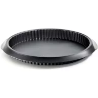   Lékué Silicone Quiche Mould quiche és lepény sütőforma, D=280mm, tapadásmentes felület, platina szilikon, fekete - 880261