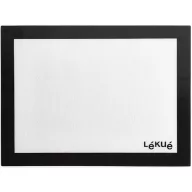   Lékué Silicone Baking Mat sütőlap, 400x300mm, üvegszállal az egyenletes hőeloszlásért, tapadásmentes, platina szilikon, áttetsző/fekete - 880346