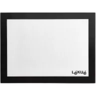   Lékué Silicone Baking Mat sütőlap és gyúrólap, extra nagy méret - 600x400mm, üvegszállal az egyenletes hőeloszlásért, tapadásmentes, platina szilikon, áttetsző/fekete - 880360