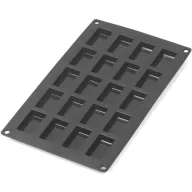   Lékué Silicone Financier Mould financier és mini sütemény forma, 20db süteményhez, tapadásmentes, platina szilikon, fekete - 880568