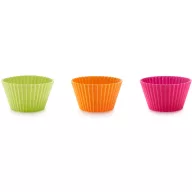   Lékué Set of 6 Silicone Big Muffin Cases óriás muffin forma szett, 6db-os, D=100mm, újrafelhasználható, tapadásmentes, platina szilikon, többszínű - 880681