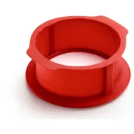   Lékué Charlotte Springform kapcsos Charlotte tortaforma karcálló kerámia aljjal, D=180mm, 2L, platina szilikon gyűrű, tapadásmentes, piros - 880940