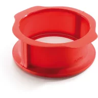   Lékué Springform Cake Mould mini kapcsos tortaforma karcálló kerámia aljjal, D=150mm, 1L, platina szilikon gyűrű, tapadásmentes, piros - 880964