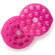   Lékué Cake Pops Mould nyalókasüti készítő forma, 18db-hoz, lyukacsos forma a felesleges gőz elvezetéséhez, tapadásmentes, platina szilikon, rózsaszín - 881008