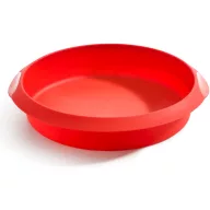   Lékué Round Cake Mould kerek tortaforma, D=200mm, tapadásmentes, platina szilikon, piros - 881060